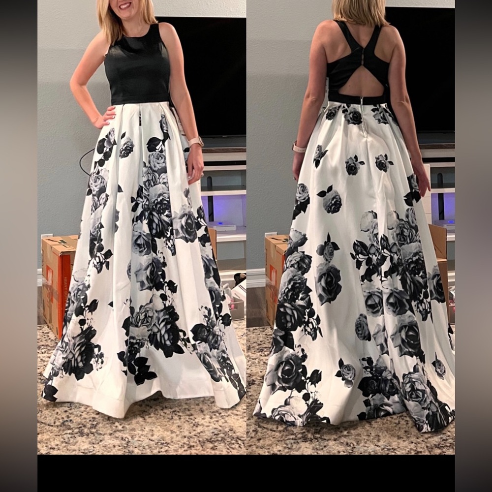 Glam Black and White Dress